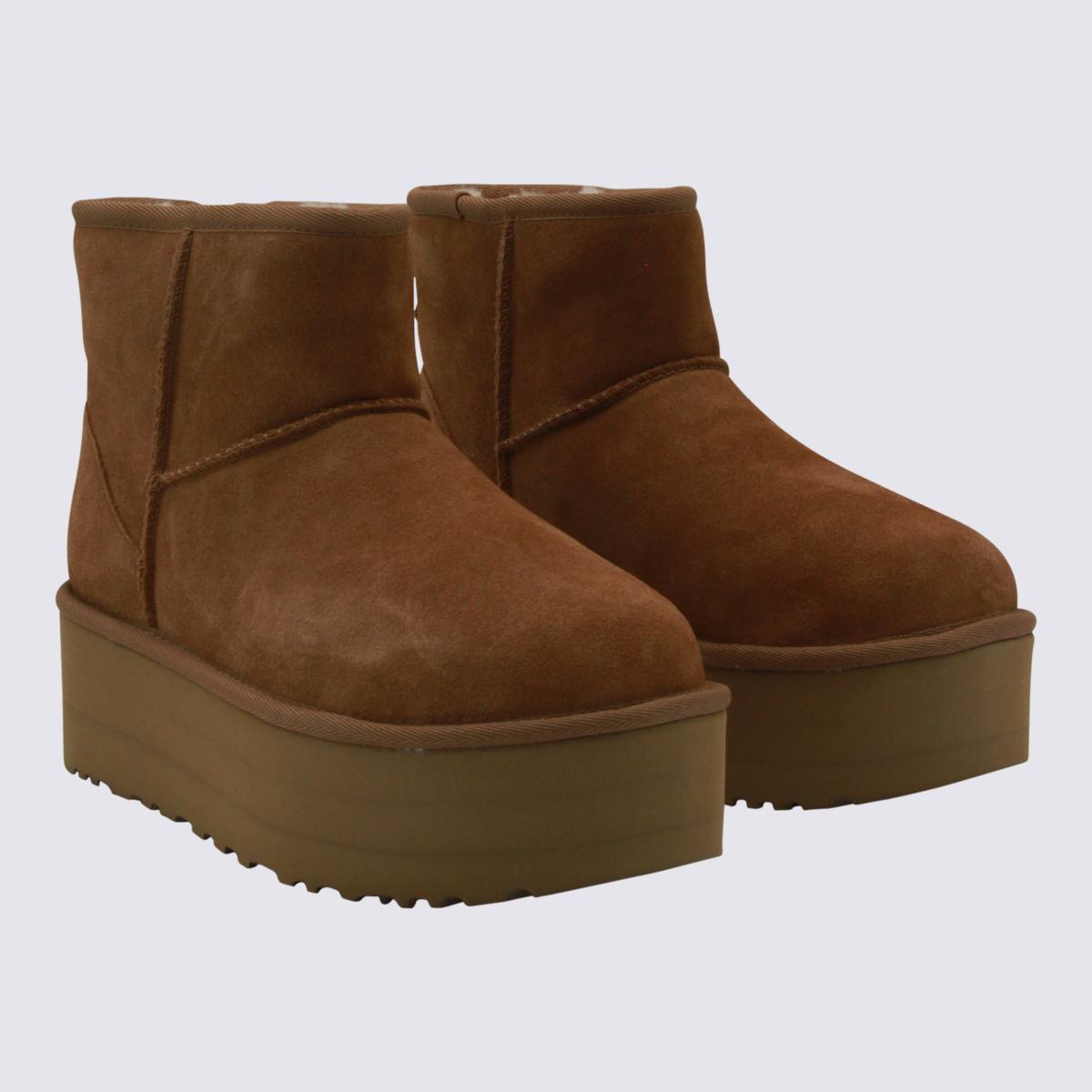 UGG Beige Classic Mini Platform Boots