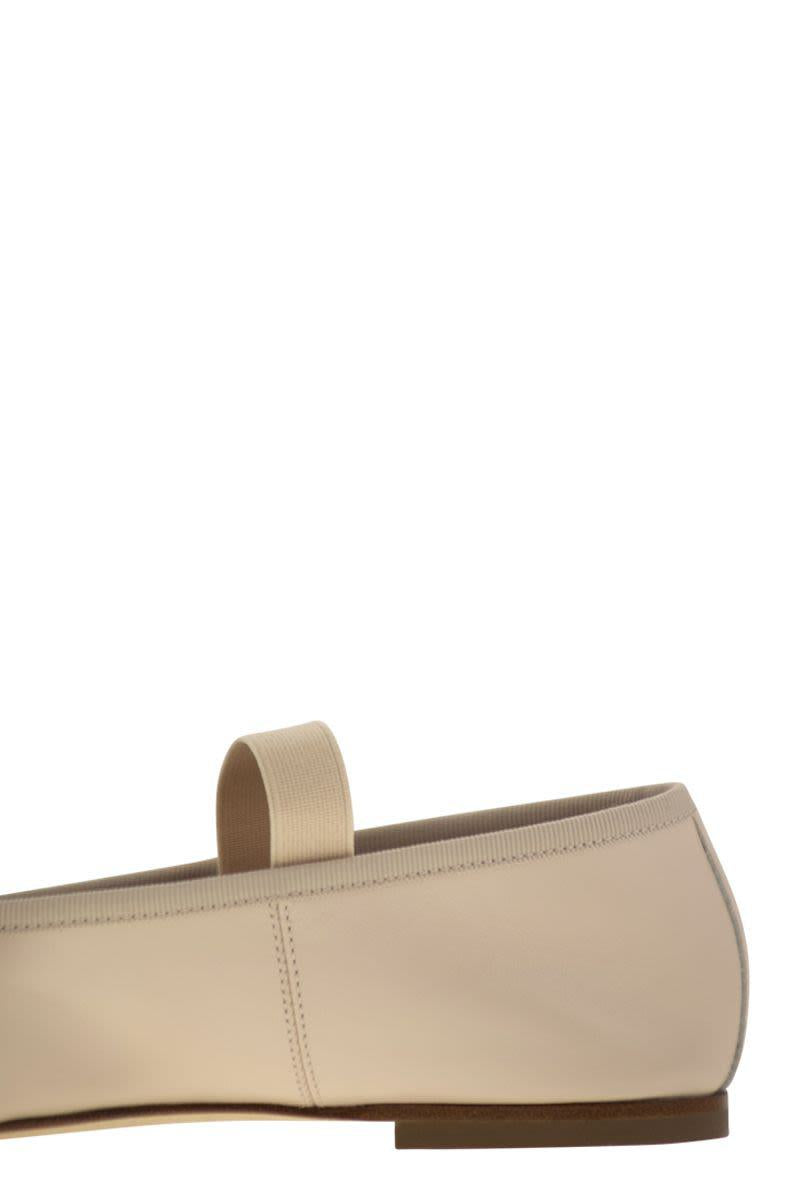 Anniel Leather Ballerina And Elastic Band
