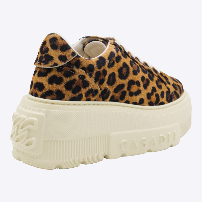 Casadei Leopard Leather Nexus Platform Sneakers