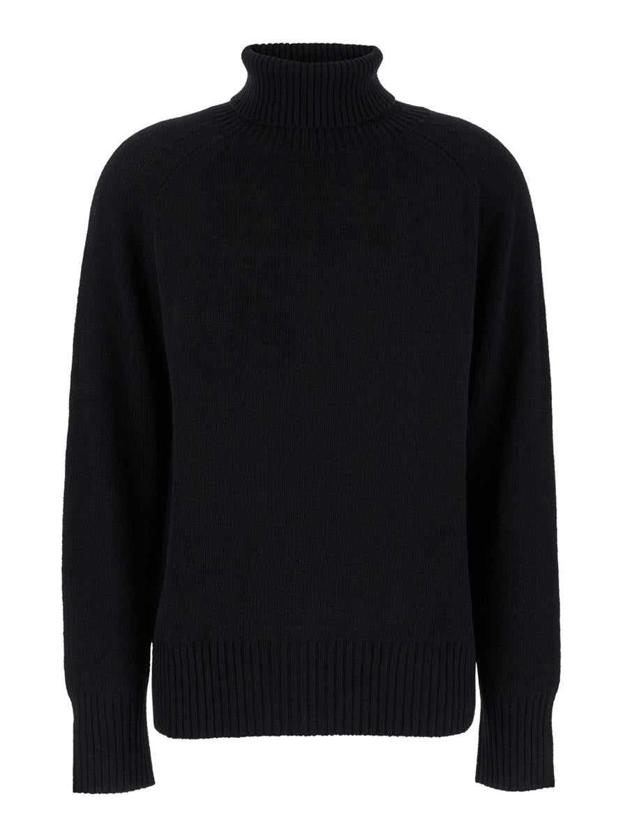 Black High Neck Sweater In Cashmere Woman