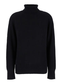 Black High Neck Sweater In Cashmere Woman