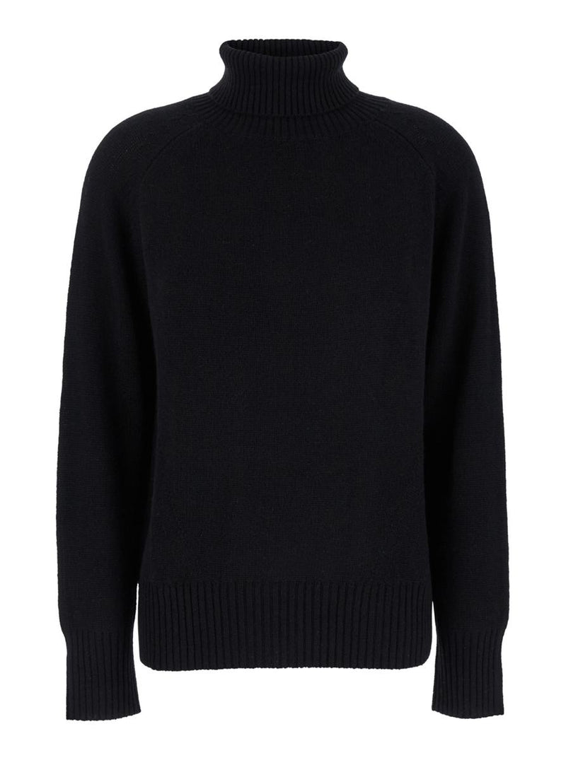 Black High Neck Sweater In Cashmere Woman