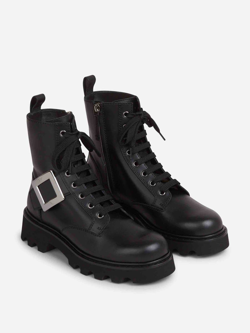 Roger Vivier Lace-Up Buckle Boots
