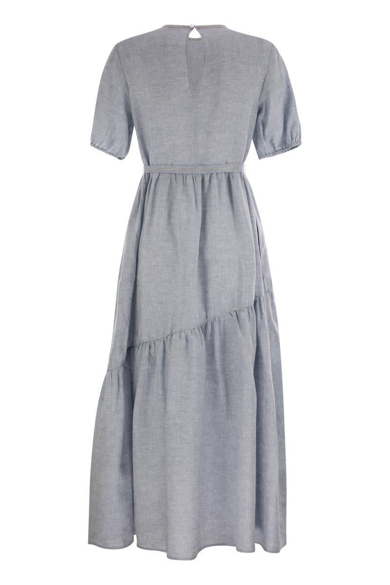 Peserico Long Dress In Pure Linen