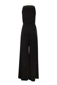 Elisabetta Franchi Fluid Crepe Jumpsuit With Bra Accessory