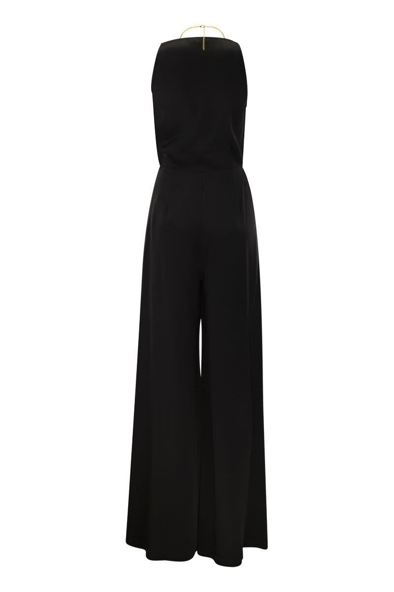 Elisabetta Franchi Fluid Crepe Jumpsuit With Bra Accessory