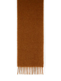 Marni Brown Brushed Alpaca Blend Scarf With Fringes