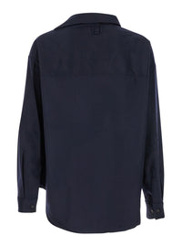 Blue Shirt With Asymmetric Design In Wool Man