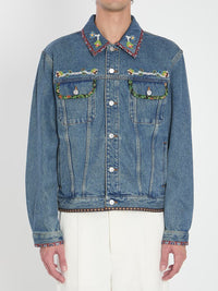 Bead-Embroidered Denim Jacket