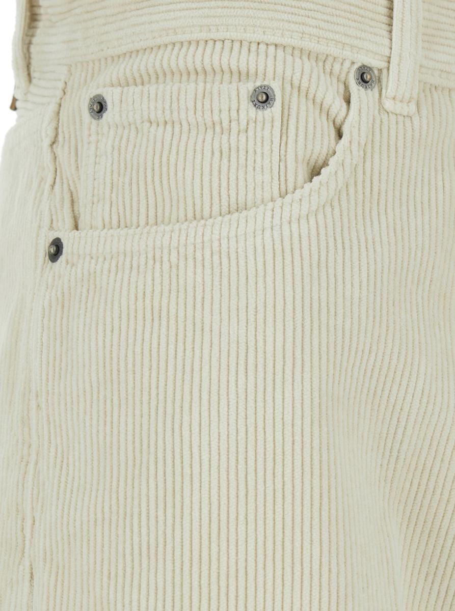 'Bethany' White Pants With Logo Patch On The Rear And Wide Leg In Corduroy Woman