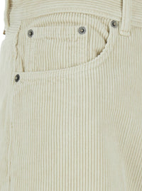 'Bethany' White Pants With Logo Patch On The Rear And Wide Leg In Corduroy Woman