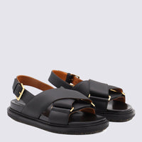 Marni Black Leather Sandals