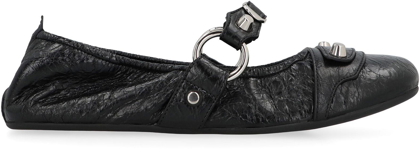 Balenciaga City Leather Ballet Flats