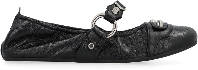 Balenciaga City Leather Ballet Flats