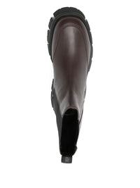 Love Moschino Brown Calfskin Ankle Boots