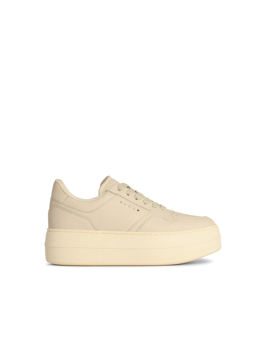 Hogan 'H670' Ivory Leather Sneakers