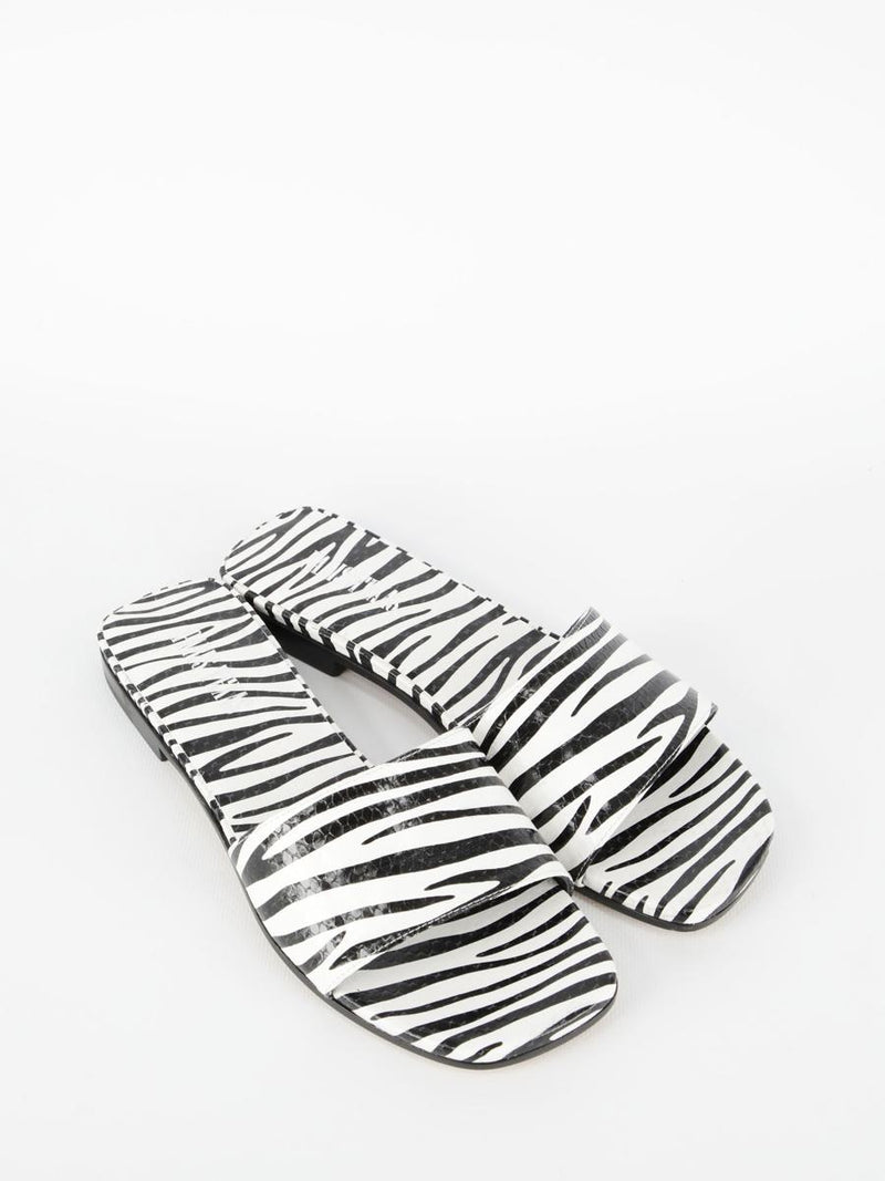 Zebra-Print Flat Sandals