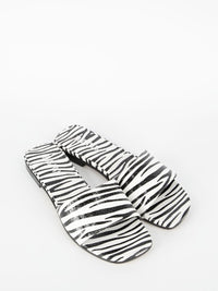 Zebra-Print Flat Sandals