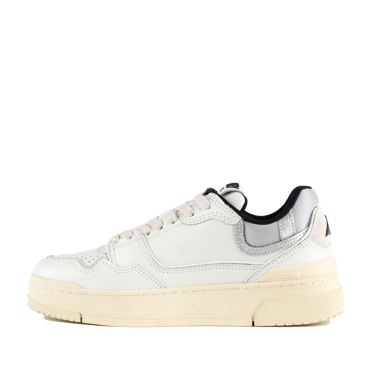Autry White Leather And Suede Silver Sneakers Clc Low