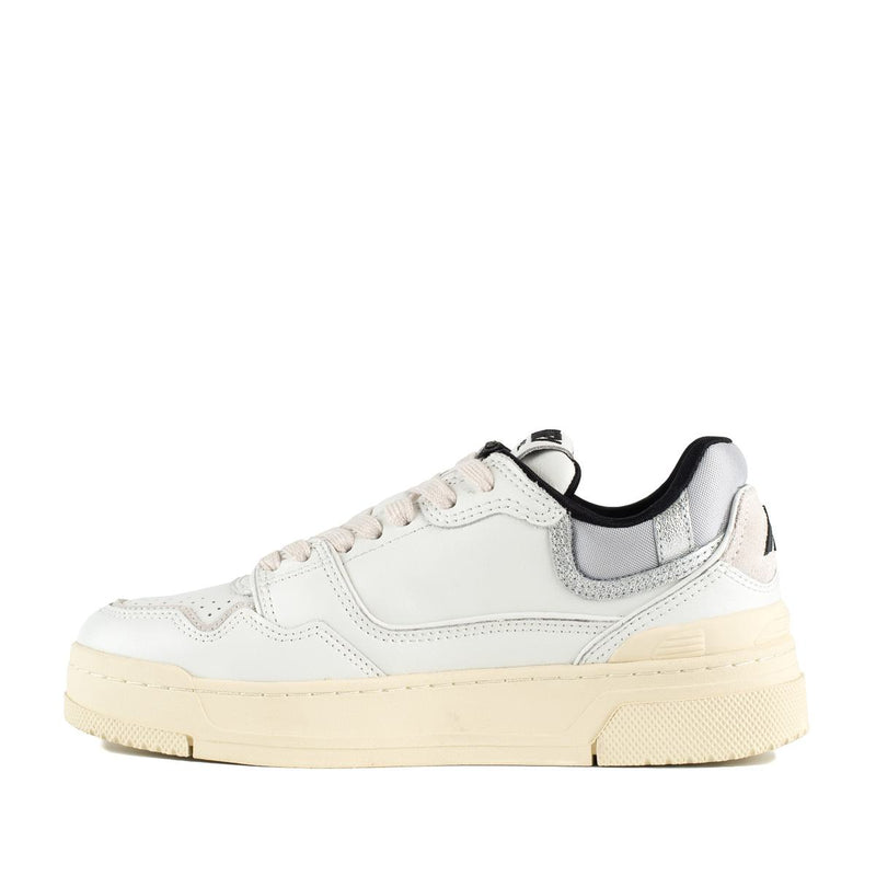 Autry White Leather And Suede Silver Sneakers Clc Low