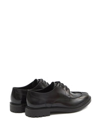 Saint Laurent Smooth Leather Linen Derbies Shoes