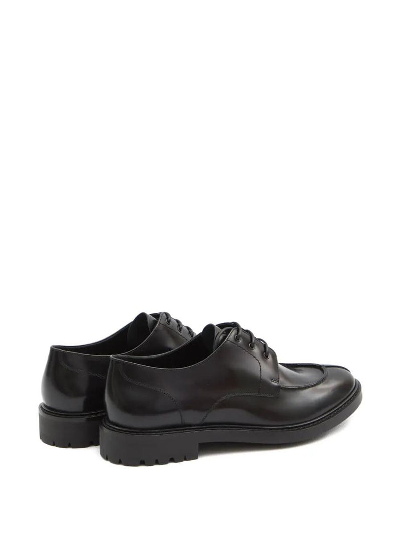 Saint Laurent Smooth Leather Linen Derbies Shoes