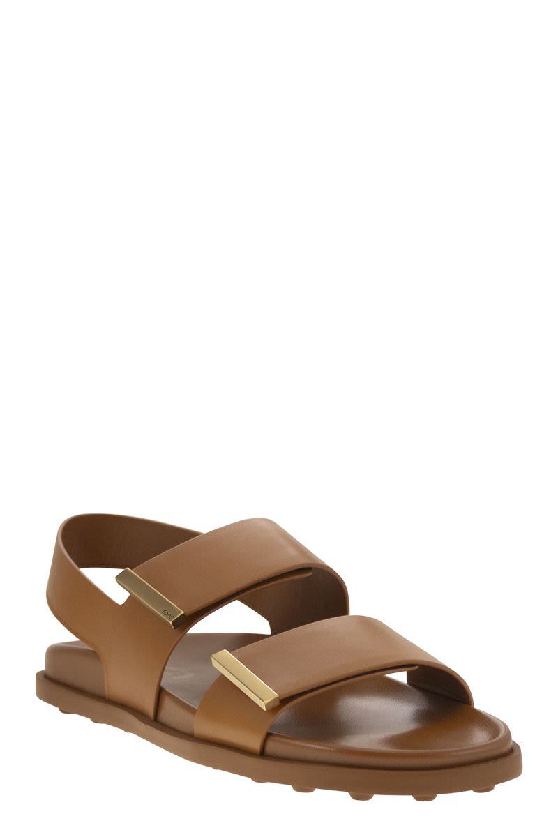 Tod'S Sandal With Two Leather Straps