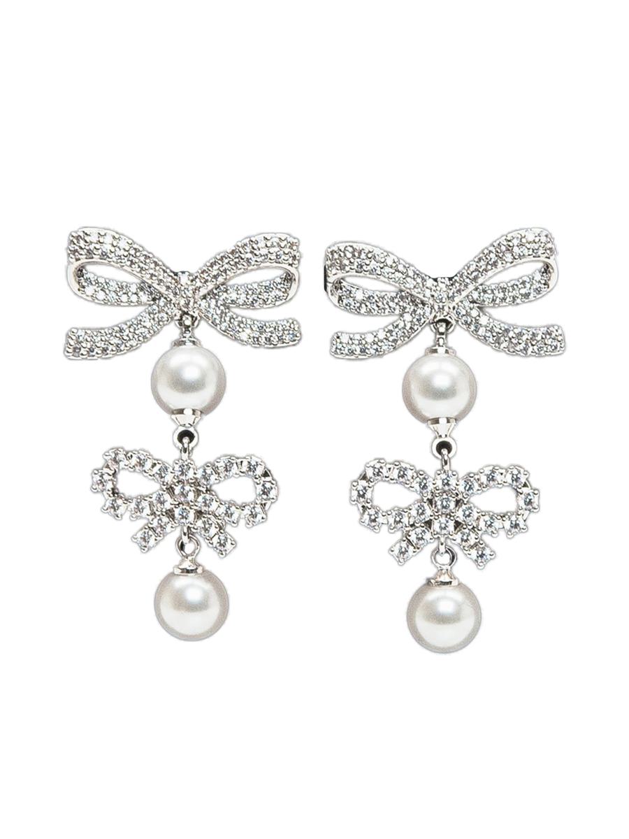 Self-Portrait Double Bow Earrings