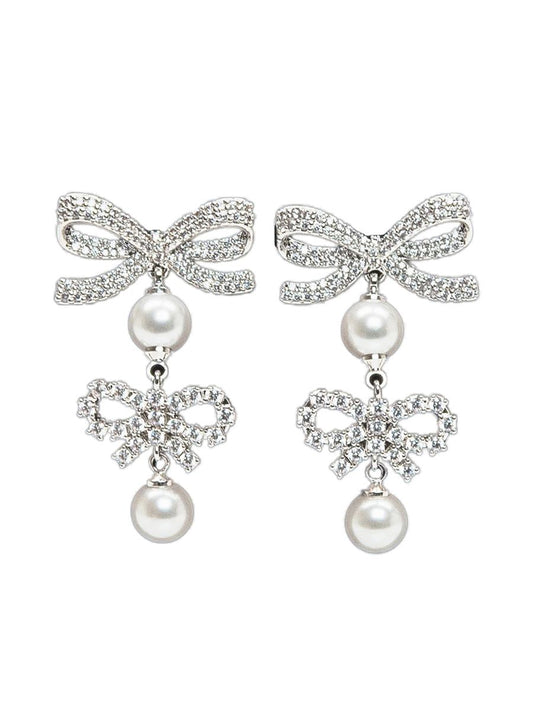 Self-Portrait Double Bow Earrings