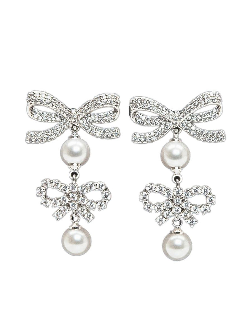 Self-Portrait Double Bow Earrings