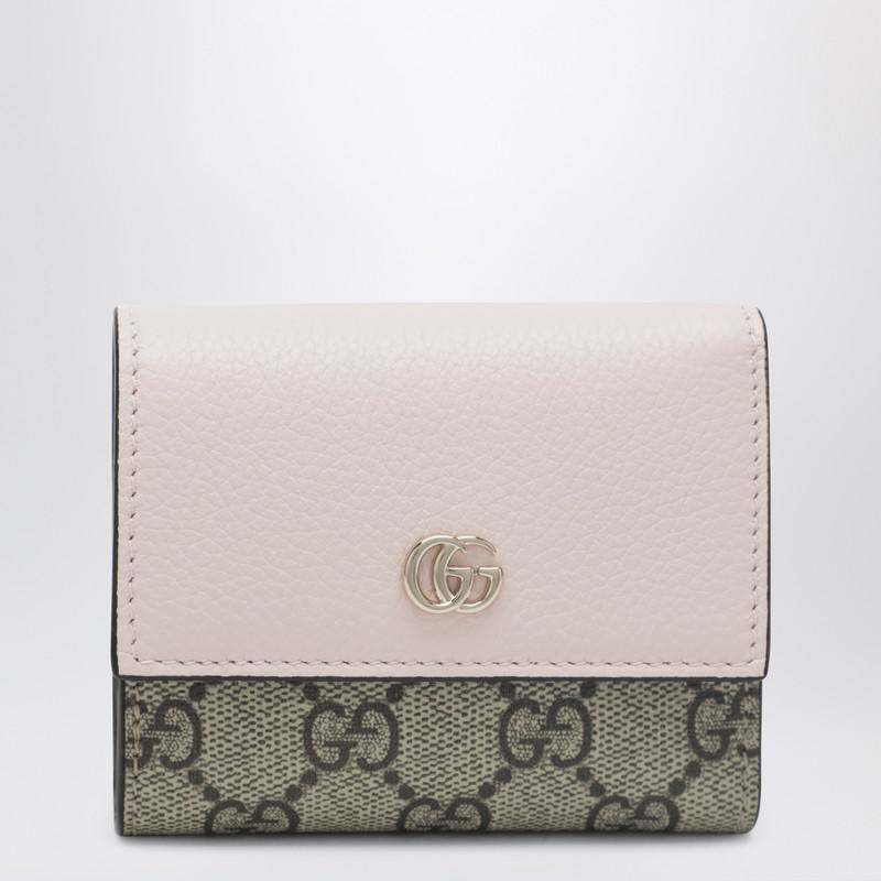 Gucci Mini Gg Marmont Wallet In Pink/Gg Supreme