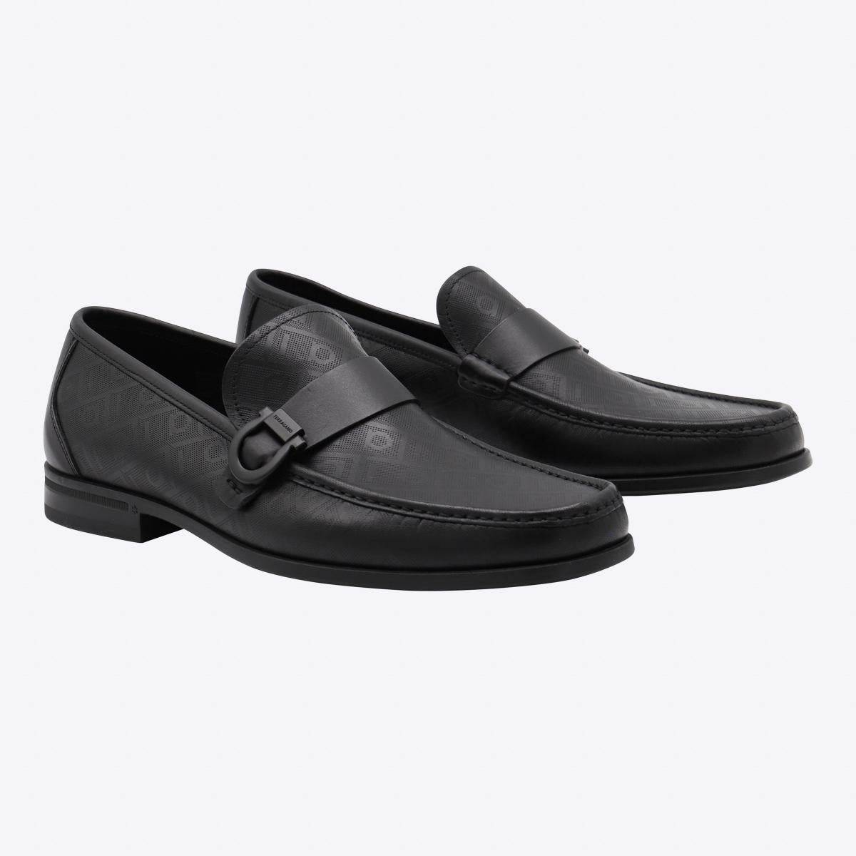 Salvatore Ferragamo Black Leather Caspian Loafers