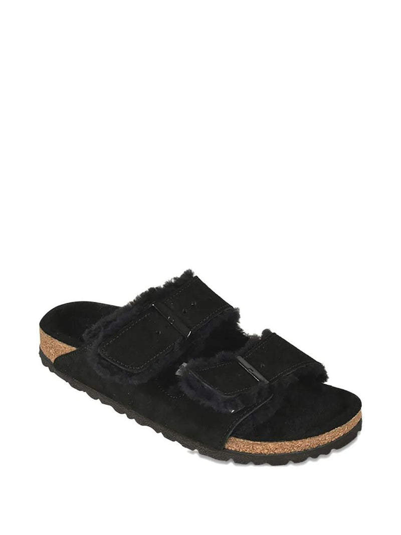 Birkenstock Arizona Shearling And Suede Sandals Shoes