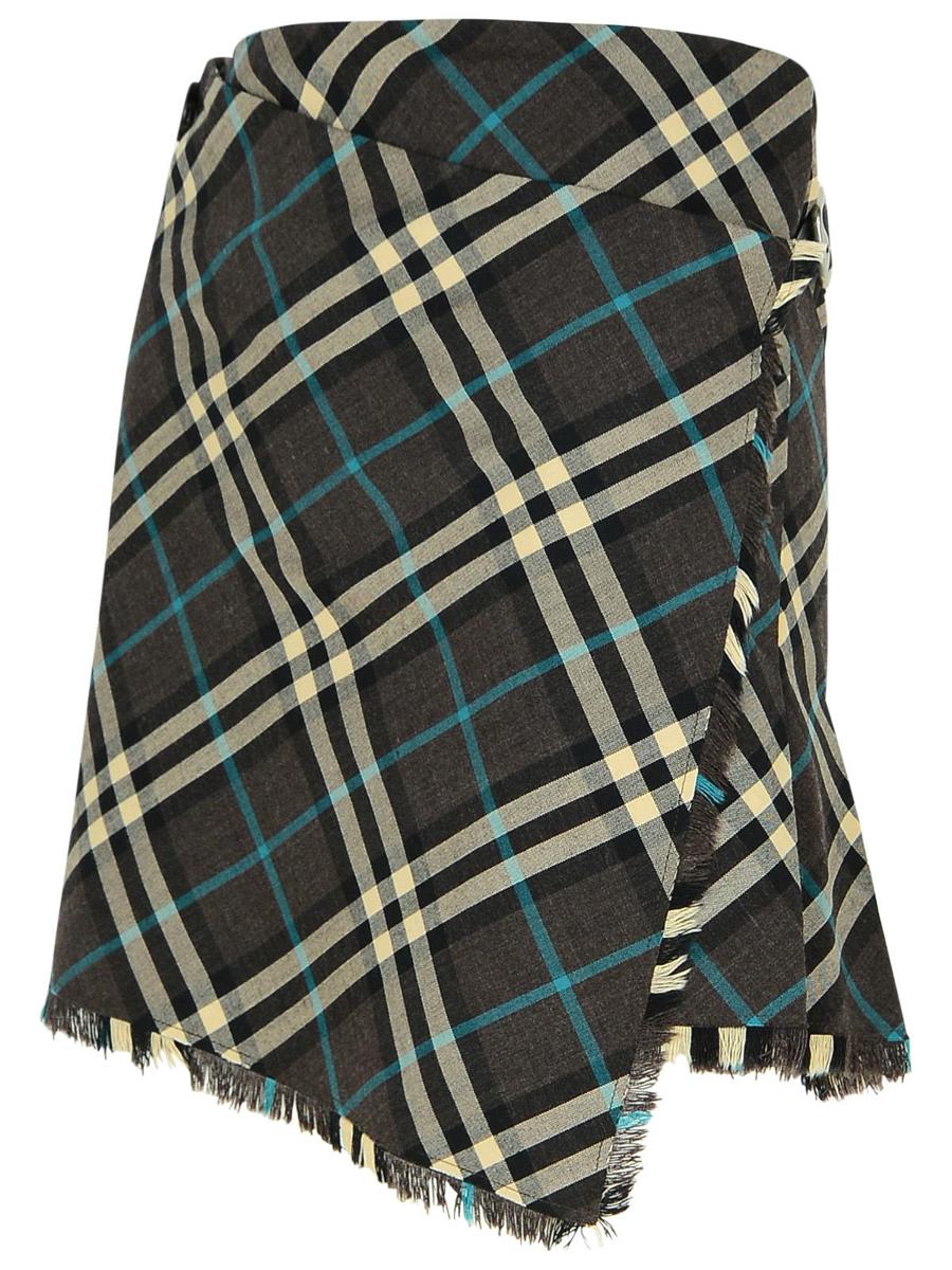 Burberry 'Check' Brown Polyester Blend Skirt