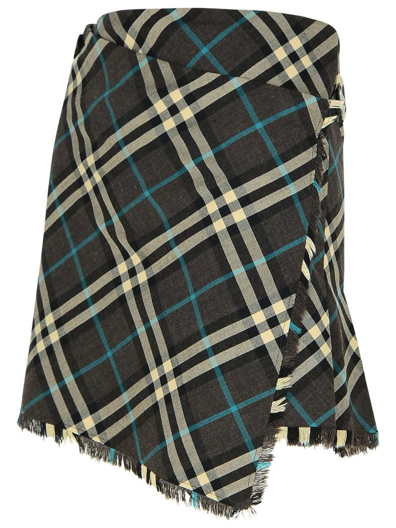 Burberry 'Check' Brown Polyester Blend Skirt
