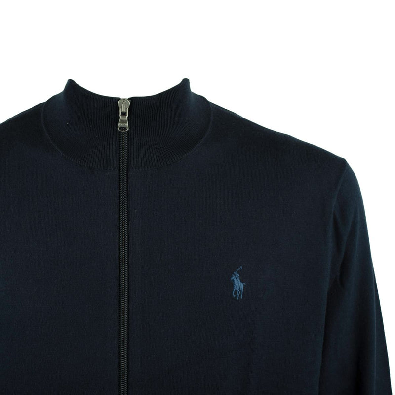 Ralph Lauren Cotton Sweater With Zipper Hunter Navy