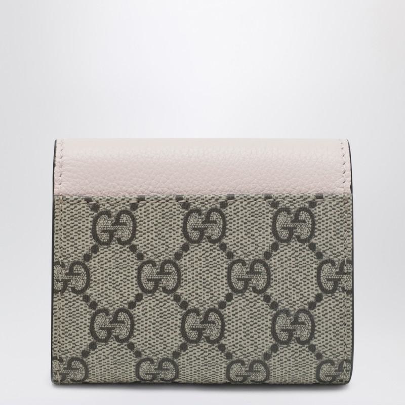 Gucci Mini Gg Marmont Wallet In Pink/Gg Supreme