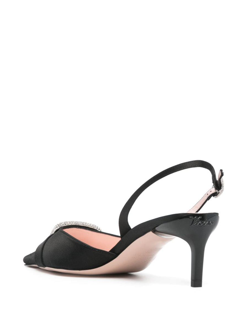 Roger Vivier Dorsay Satin Slingback Pumps