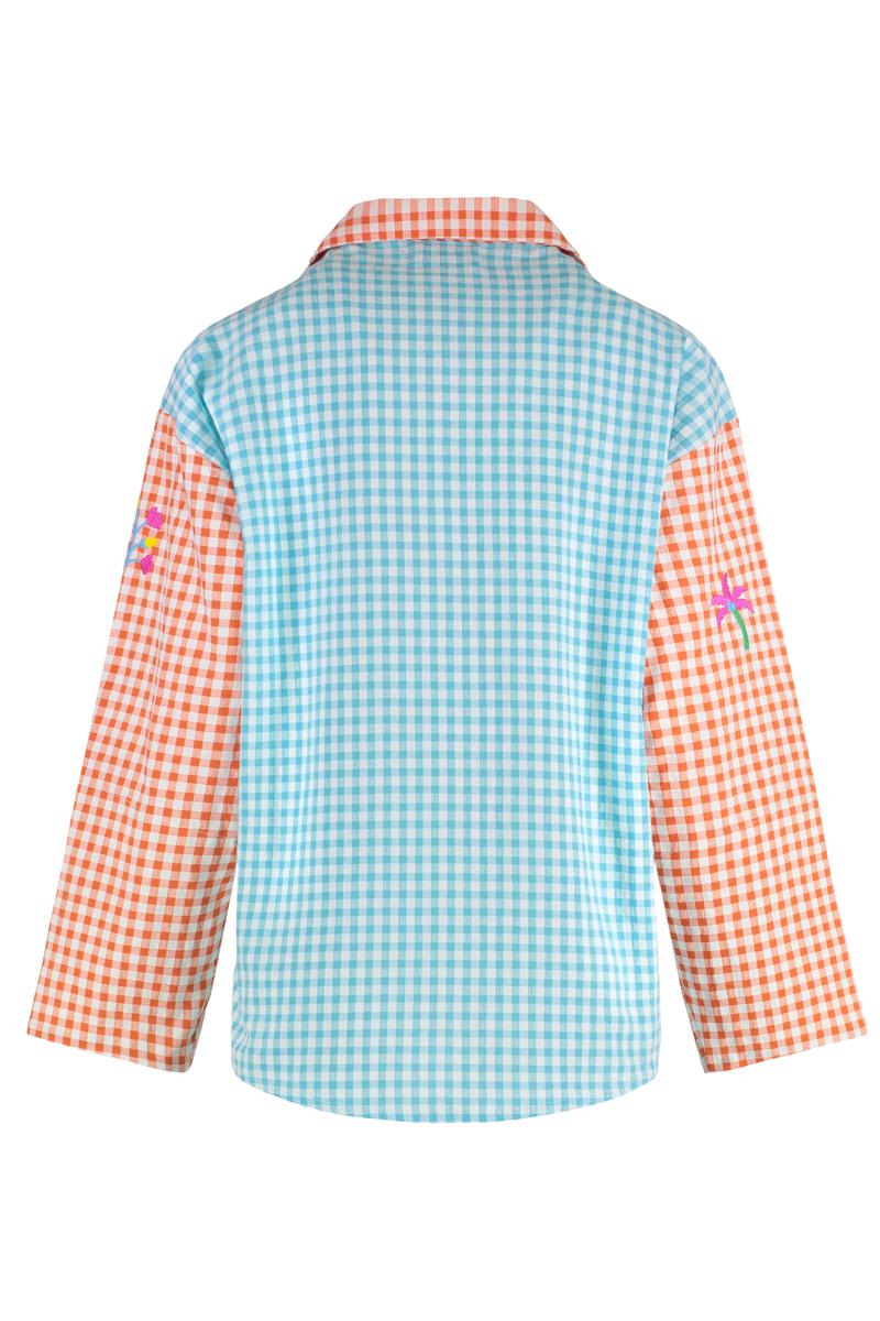 Susanna Blu Gardenia Checked Cotton Shirt
