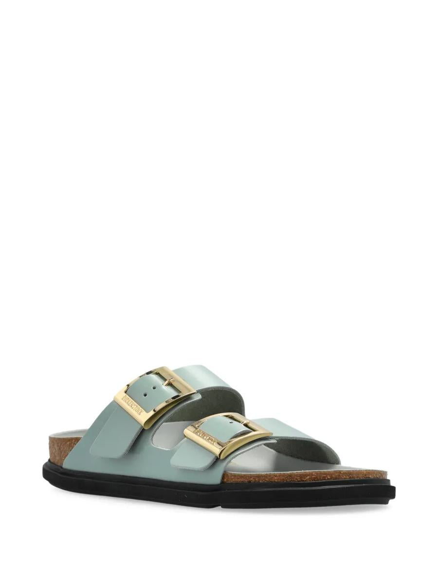 Birkenstock Arizona Droplet Buckle Shiny Leather Sandals Shoes