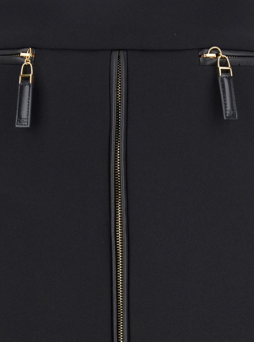 Black Skirt With Zip Fastening In Fabric Woman