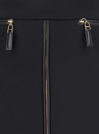Black Skirt With Zip Fastening In Fabric Woman
