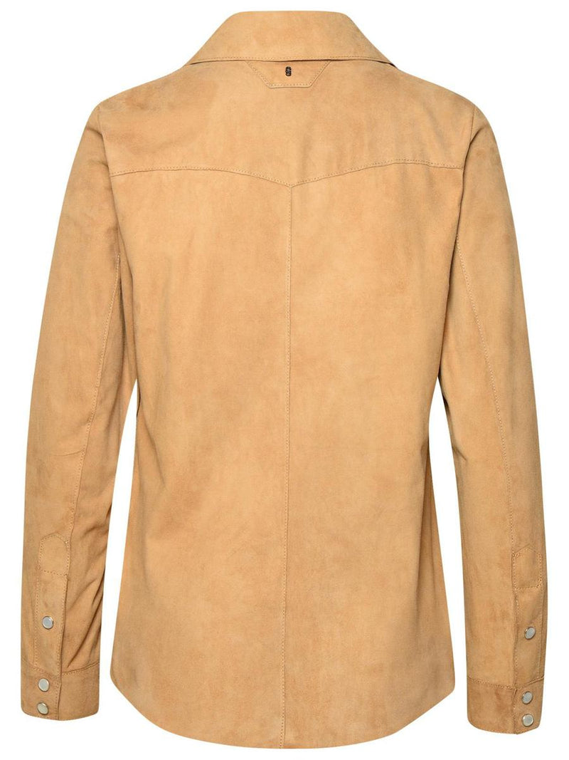 Salvatore Santoro Beige Leather Shirt