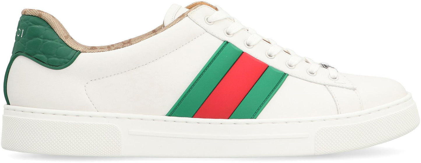 Gucci Ace Leather Low-Top Sneakers