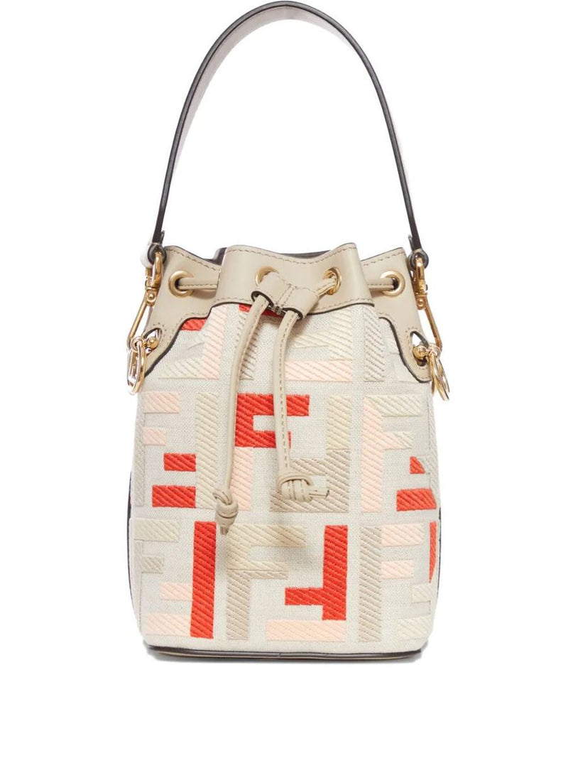 Fendi Mini Mon Tresor Ff-Jacquard Bucket Bags