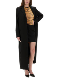 Moschino Jeans Mesh Top With Animal Print