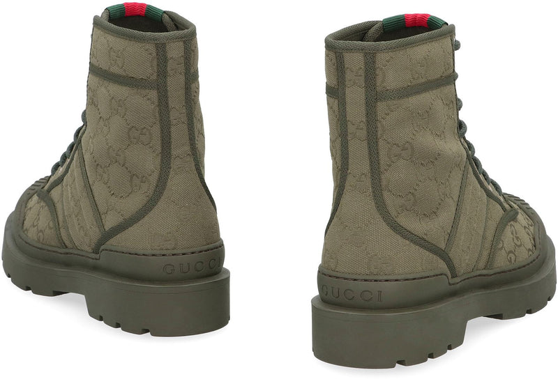 Gucci Laced Boots In Fabric