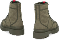 Gucci Laced Boots In Fabric