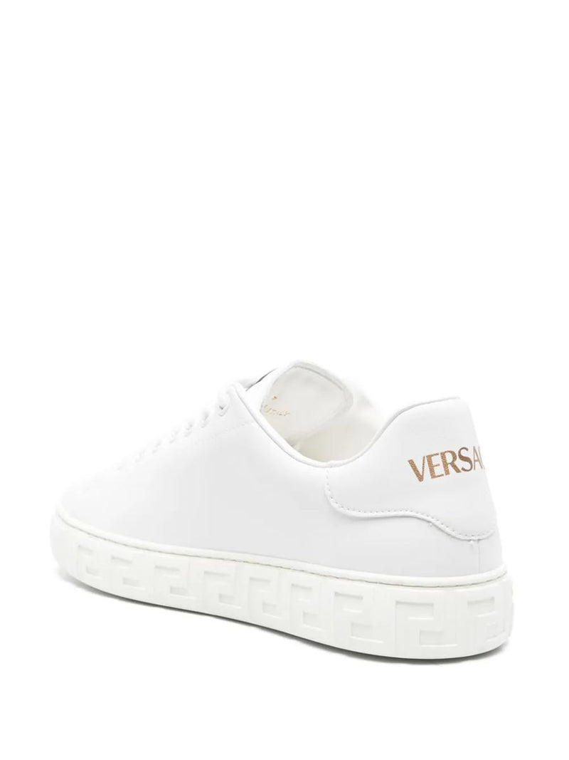 Versace Greca Print Leather Sneakers