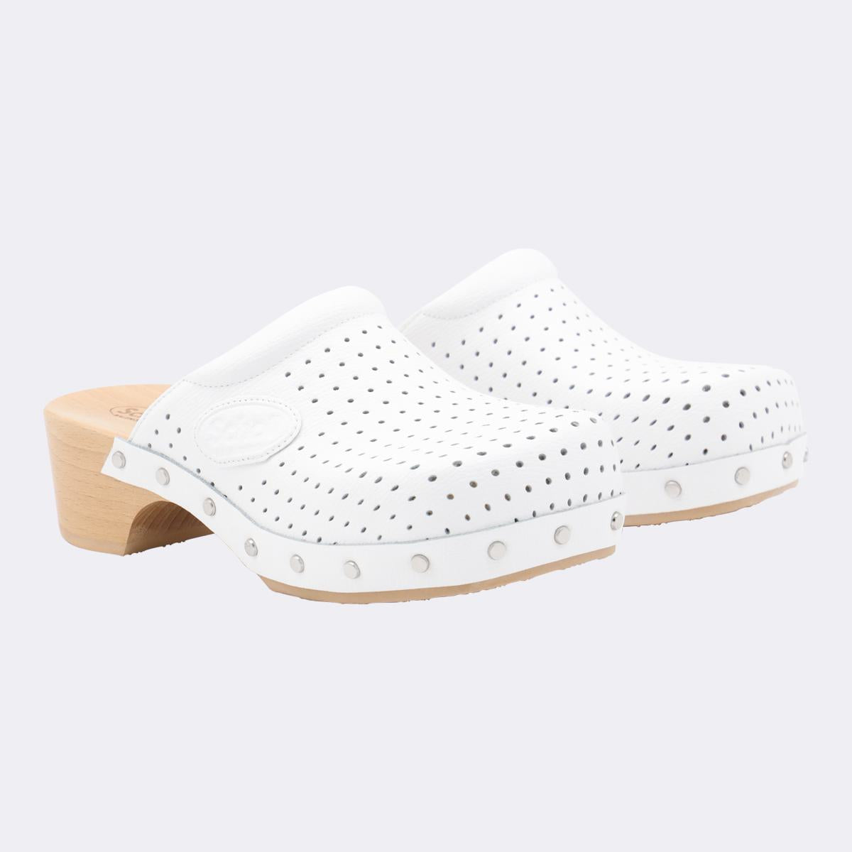 Balenciaga White Leather Scholl Sandals